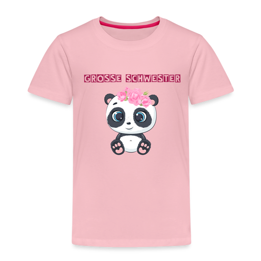 Kinder Premium T-Shirt - Große Schwester Panda - Hellrosa