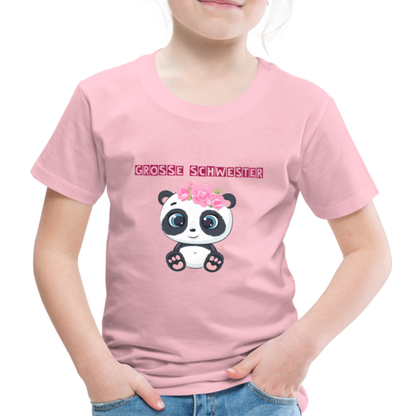 Kinder Premium T-Shirt - Große Schwester Panda - Hellrosa