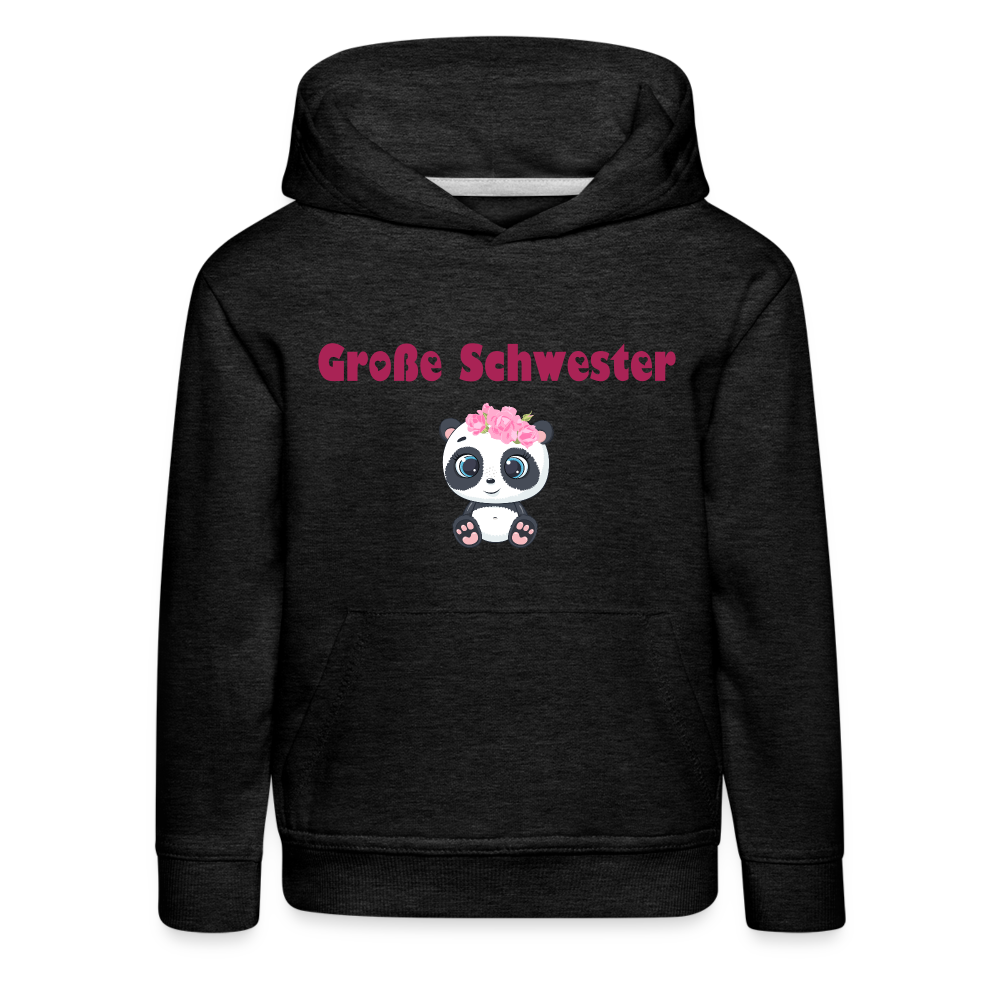Kinder Premium Hoodie - Große Schwester - Anthrazit