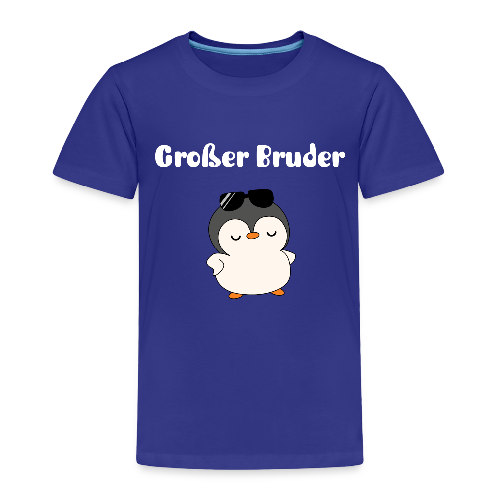 Kinder Premium T-Shirt - Großer Bruder cooler Pinguin - Königsblau