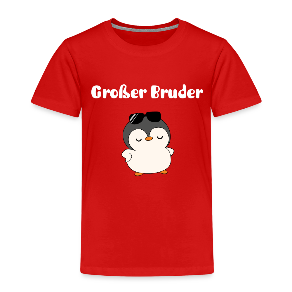 Kinder Premium T-Shirt - Großer Bruder cooler Pinguin - Rot