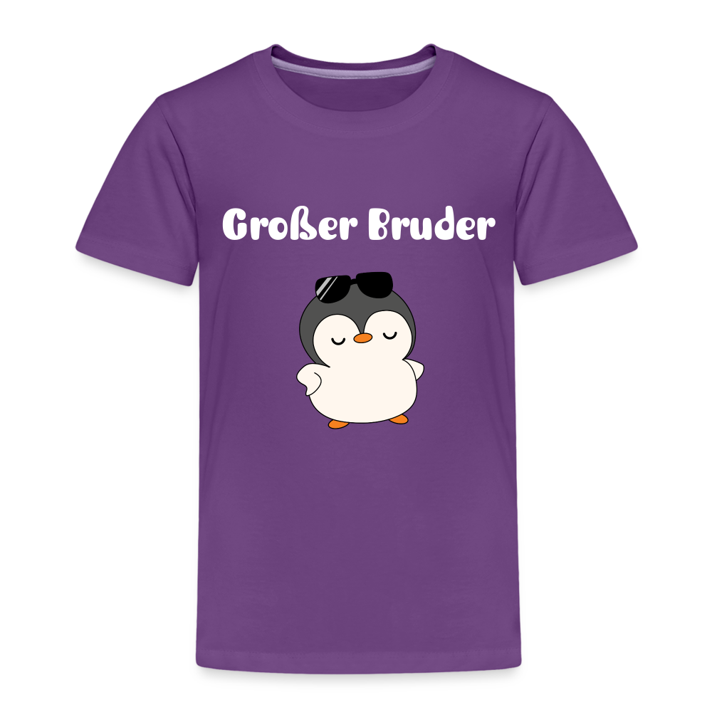 Kinder Premium T-Shirt - Großer Bruder cooler Pinguin - Lila