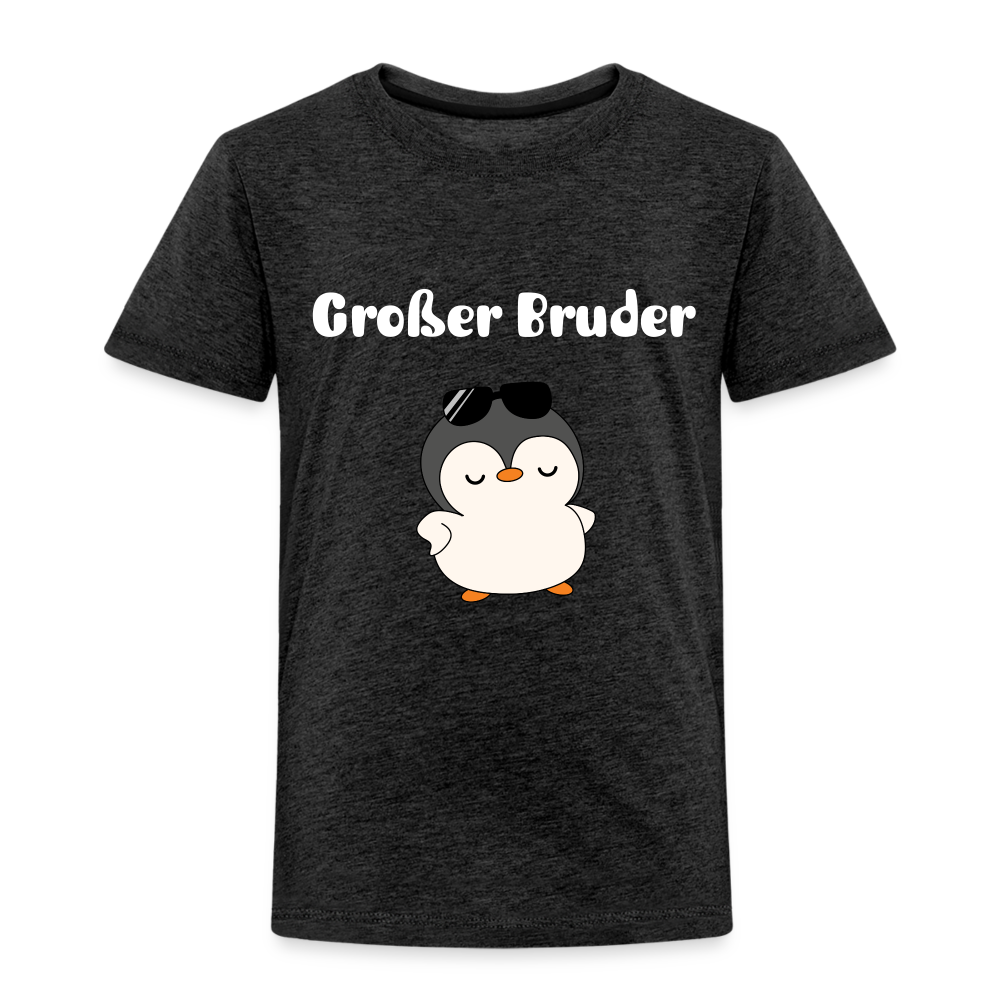 Kinder Premium T-Shirt - Großer Bruder cooler Pinguin - Anthrazit