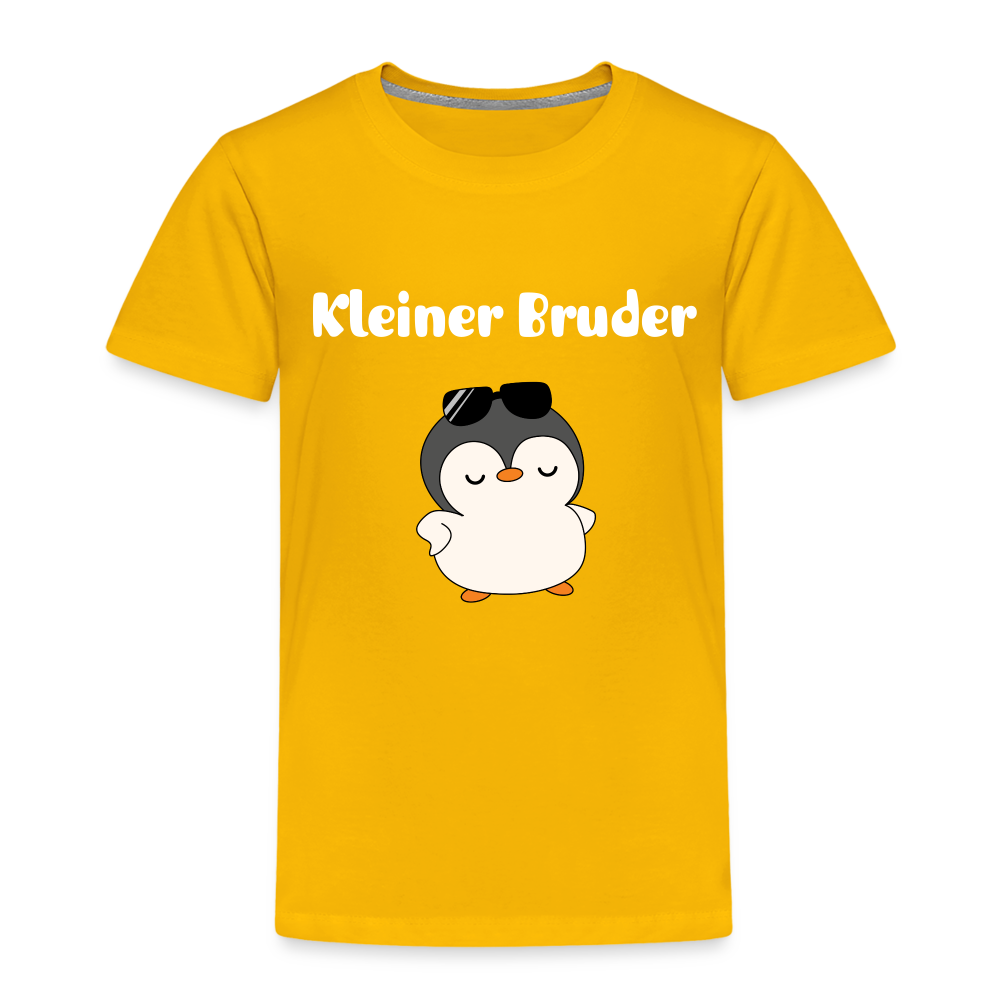 Kinder Premium T-Shirt - Kleiner Bruder cooler Pinguin - Sonnengelb