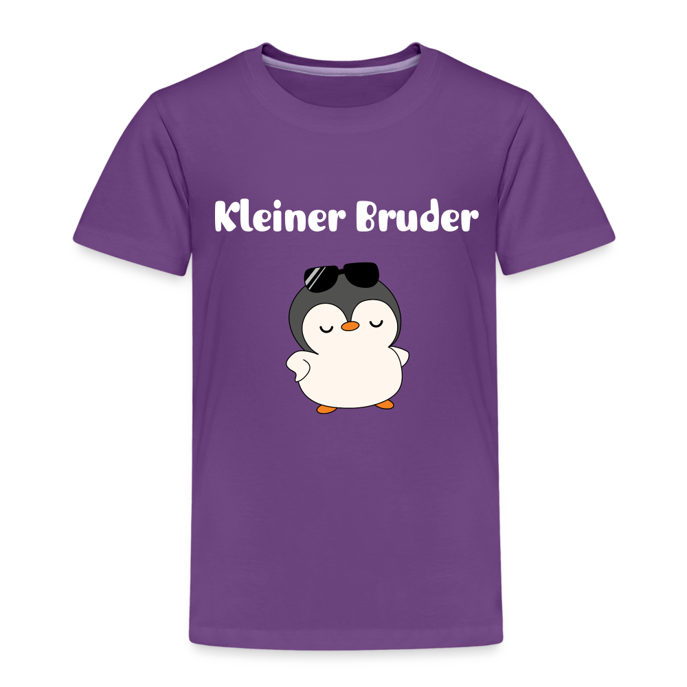 Kinder Premium T-Shirt - Kleiner Bruder cooler Pinguin - Lila