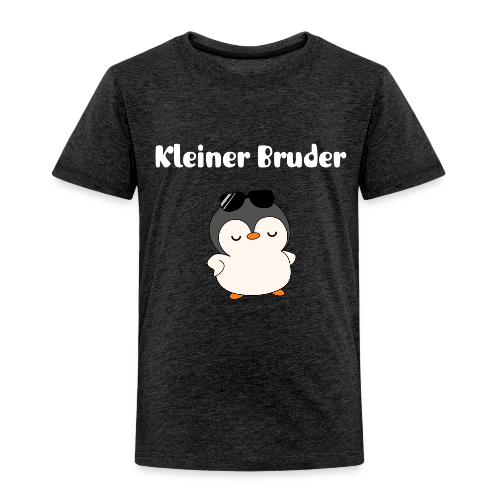 Kinder Premium T-Shirt - Kleiner Bruder cooler Pinguin - Anthrazit