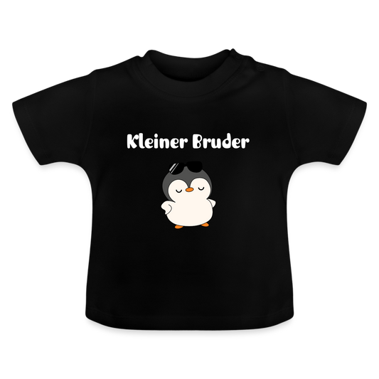 Baby T-Shirt - Kleiner Bruder cooler Pinguin - Schwarz