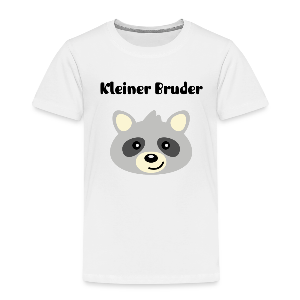 Kinder Premium T-Shirt - Kleiner Bruder Waschbär - weiß