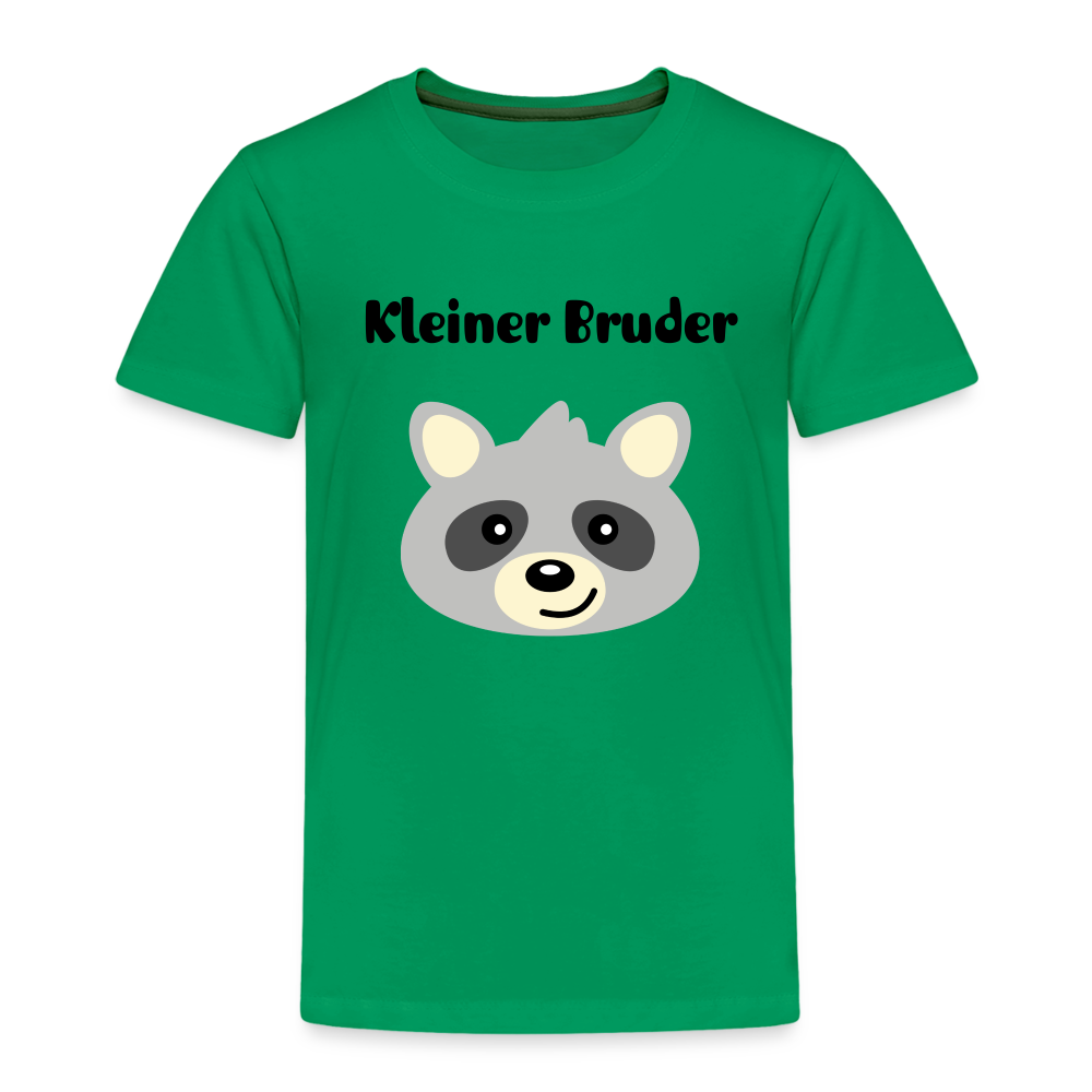 Kinder Premium T-Shirt - Kleiner Bruder Waschbär - Kelly Green