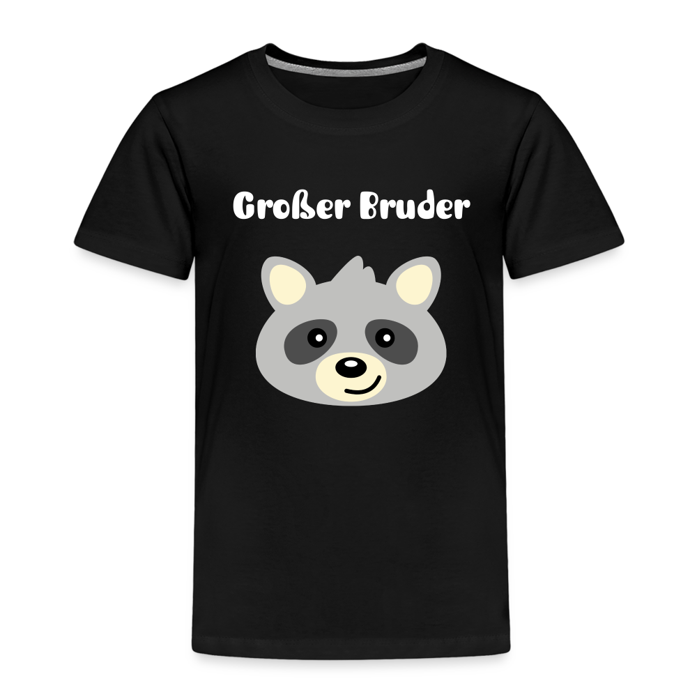 Kinder Premium T-Shirt - Großer Bruder Waschbär - Schwarz