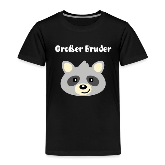 Kinder Premium T-Shirt - Großer Bruder Waschbär - Schwarz