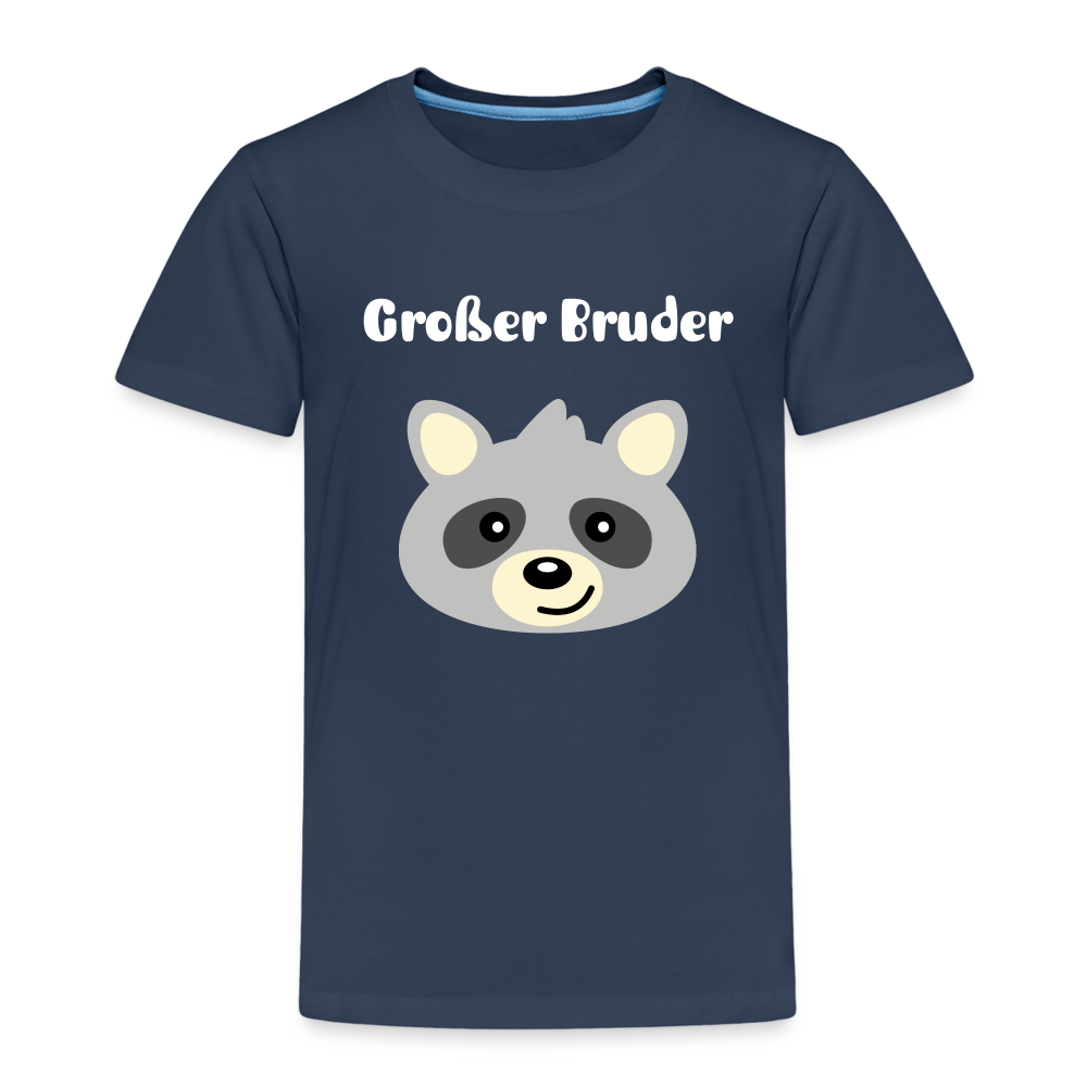 Kinder Premium T-Shirt - Großer Bruder Waschbär - Navy