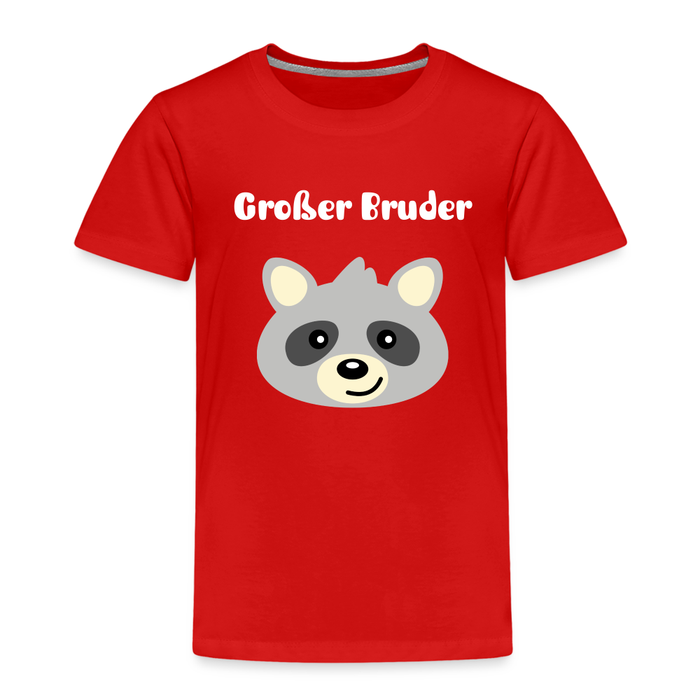 Kinder Premium T-Shirt - Großer Bruder Waschbär - Rot