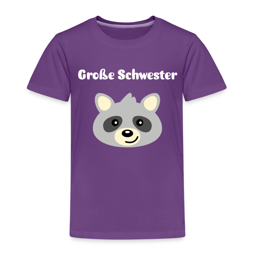 Kinder Premium T-Shirt - Große Schwester Waschbär - Lila