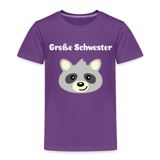 Kinder Premium T-Shirt - Große Schwester Waschbär - Lila