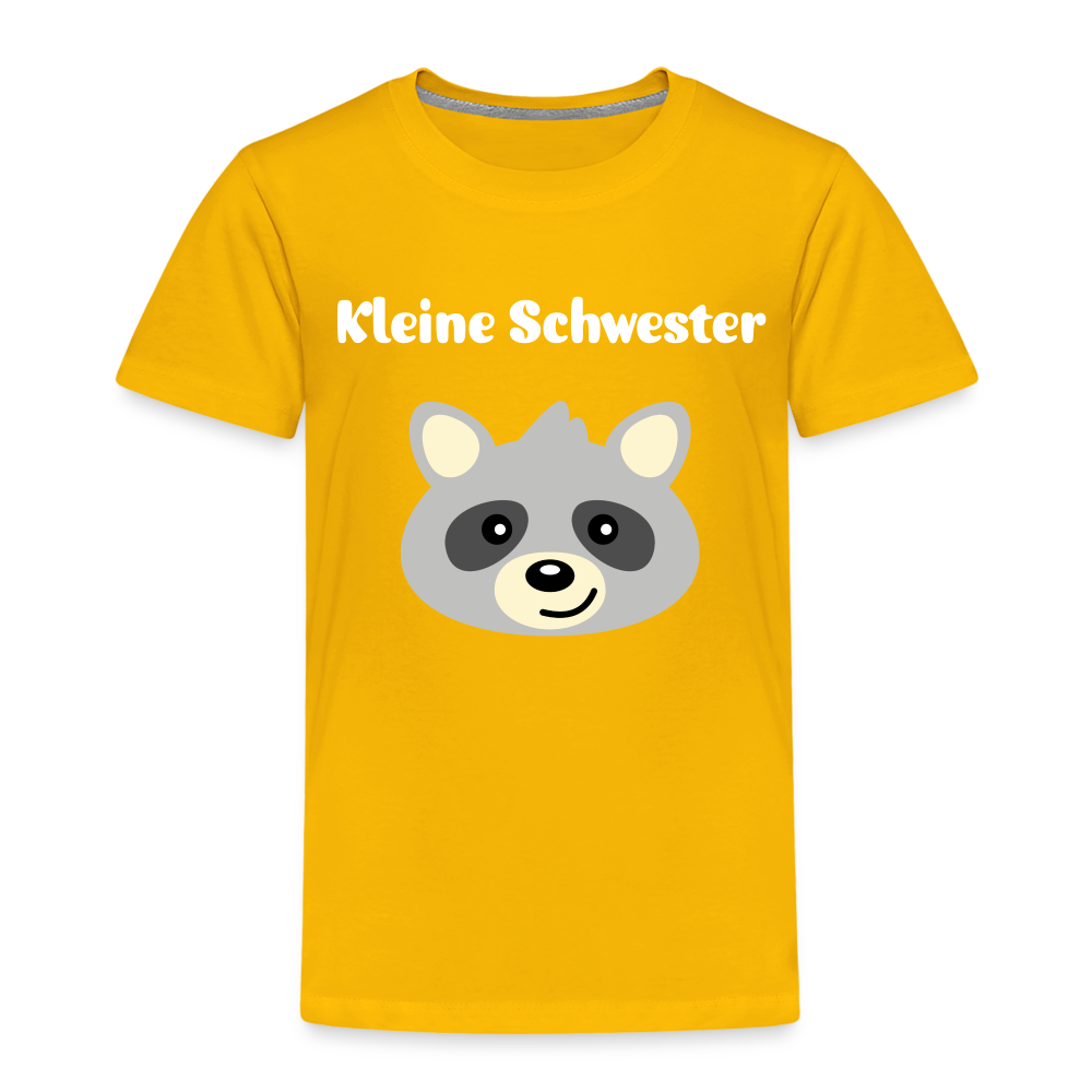 Kinder Premium T-Shirt - Kleine Schwester Waschbär - Sonnengelb