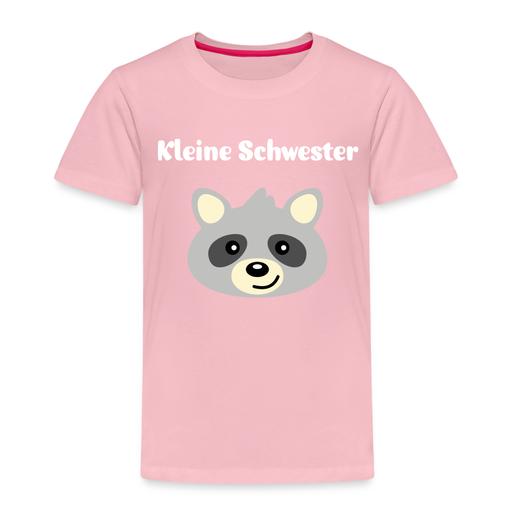 Kinder Premium T-Shirt - Kleine Schwester Waschbär - Hellrosa