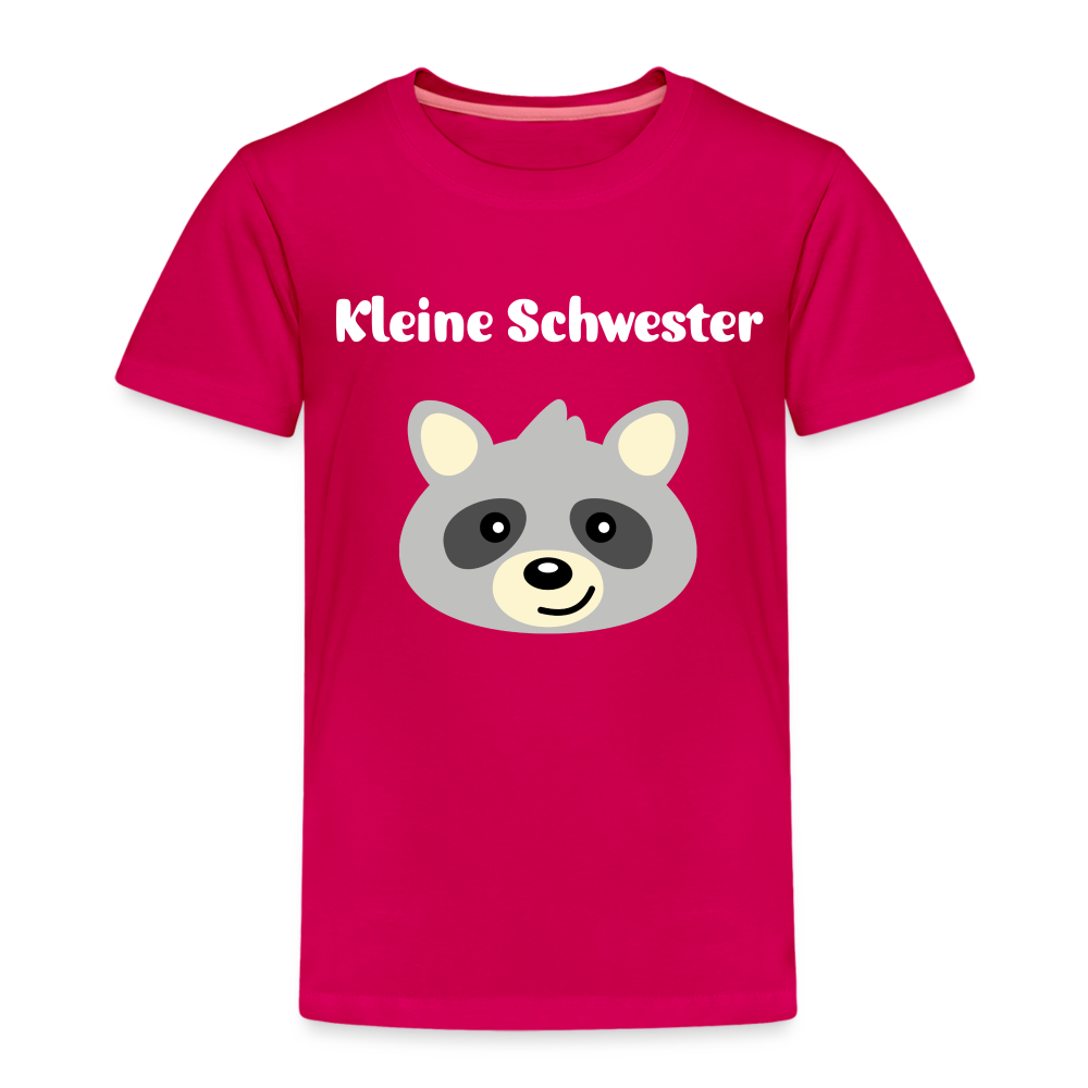 Kinder Premium T-Shirt - Kleine Schwester Waschbär - dunkles Pink