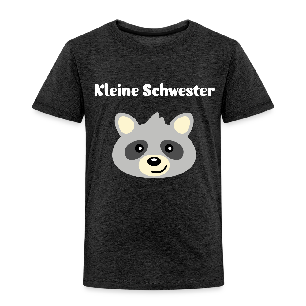 Kinder Premium T-Shirt - Kleine Schwester Waschbär - Anthrazit