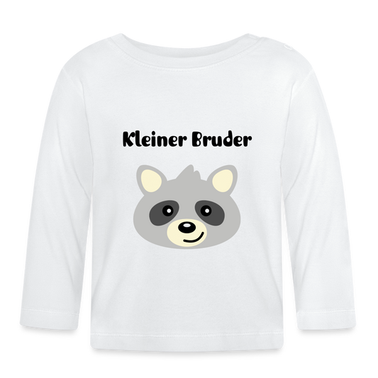 Baby Langarmshirt - Kleiner Bruder Waschbär - weiß