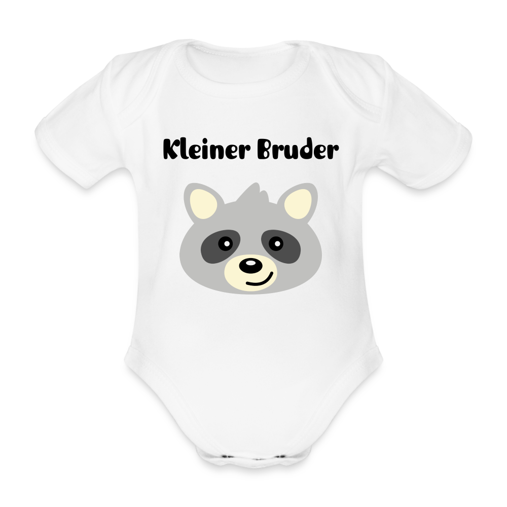 Baby Bio-Kurzarm-Body - Kleiner Bruder Waschbär - weiß