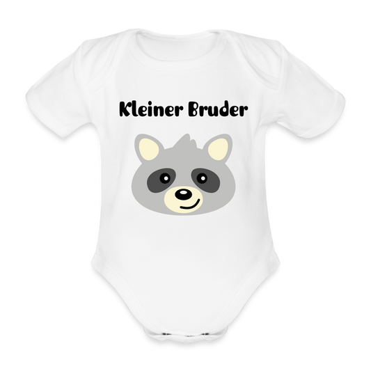 Baby Bio-Kurzarm-Body - Kleiner Bruder Waschbär - weiß