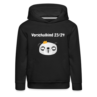 Kinder Premium Hoodie - Vorschulkind 23/24 Panda Prinzessin - Schwarz