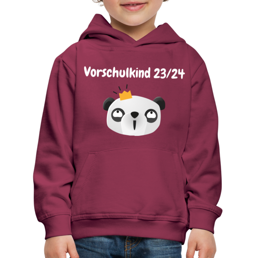 Kinder Premium Hoodie - Vorschulkind 23/24 Panda Prinzessin - Bordeaux