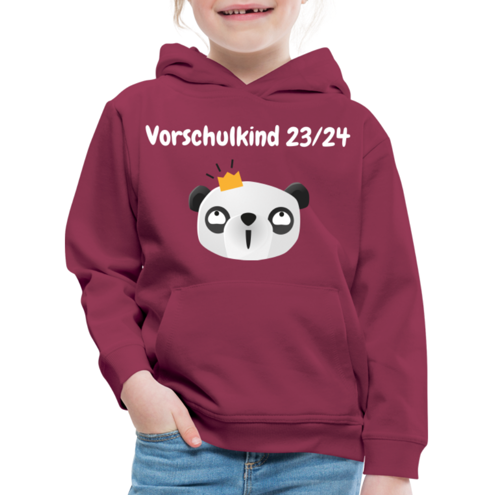 Kinder Premium Hoodie - Vorschulkind 23/24 Panda Prinzessin - Bordeaux