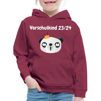 Kinder Premium Hoodie - Vorschulkind 23/24 Panda Prinzessin - Bordeaux