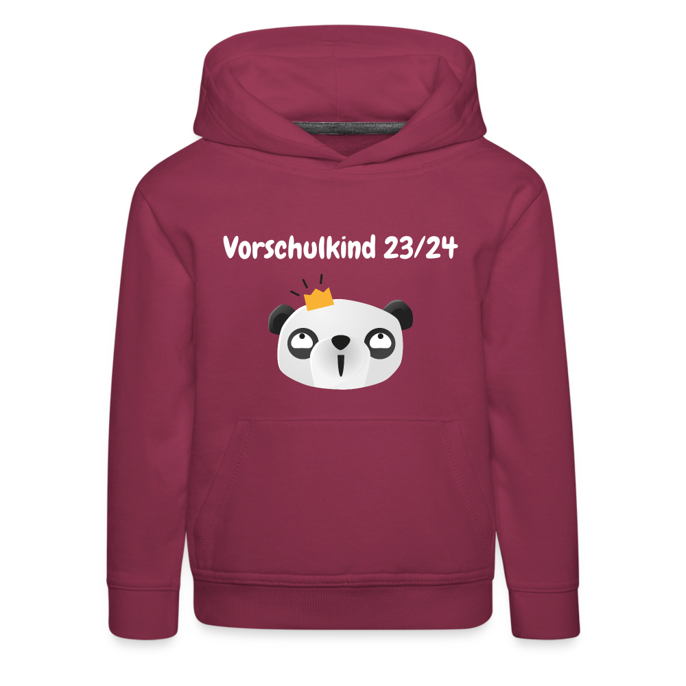 Kinder Premium Hoodie - Vorschulkind 23/24 Panda Prinzessin - Bordeaux