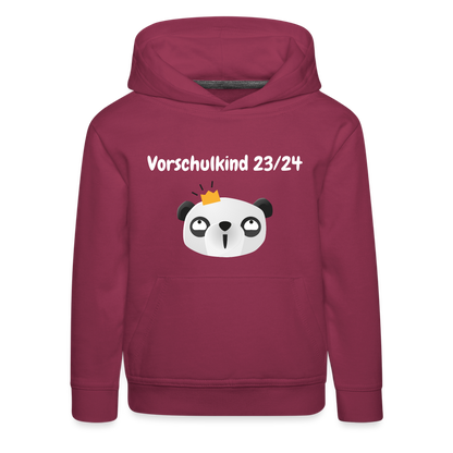 Kinder Premium Hoodie - Vorschulkind 23/24 Panda Prinzessin - Bordeaux