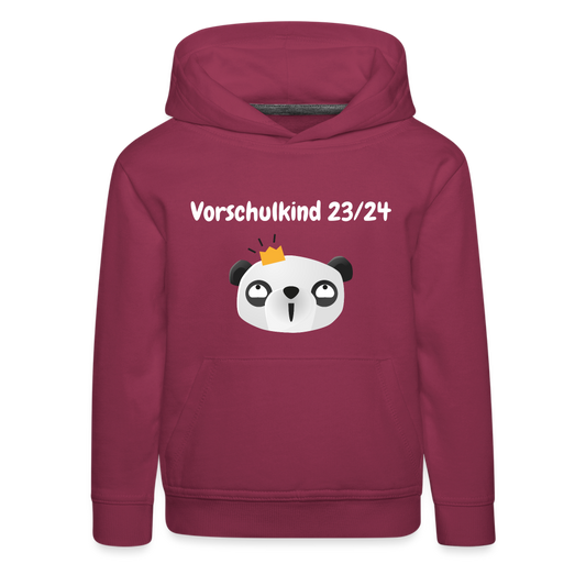 Kinder Premium Hoodie - Vorschulkind 23/24 Panda Prinzessin - Bordeaux