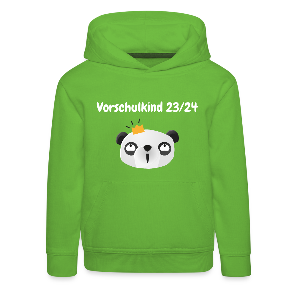 Kinder Premium Hoodie - Vorschulkind 23/24 Panda Prinzessin - Hellgrün