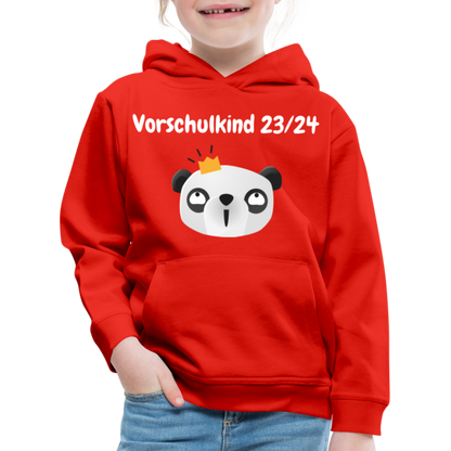 Kinder Premium Hoodie - Vorschulkind 23/24 Panda Prinzessin - Rot