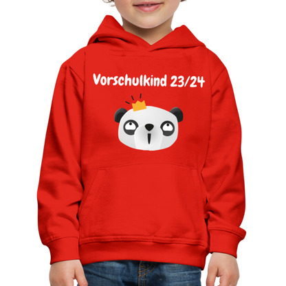 Kinder Premium Hoodie - Vorschulkind 23/24 Panda Prinzessin - Rot