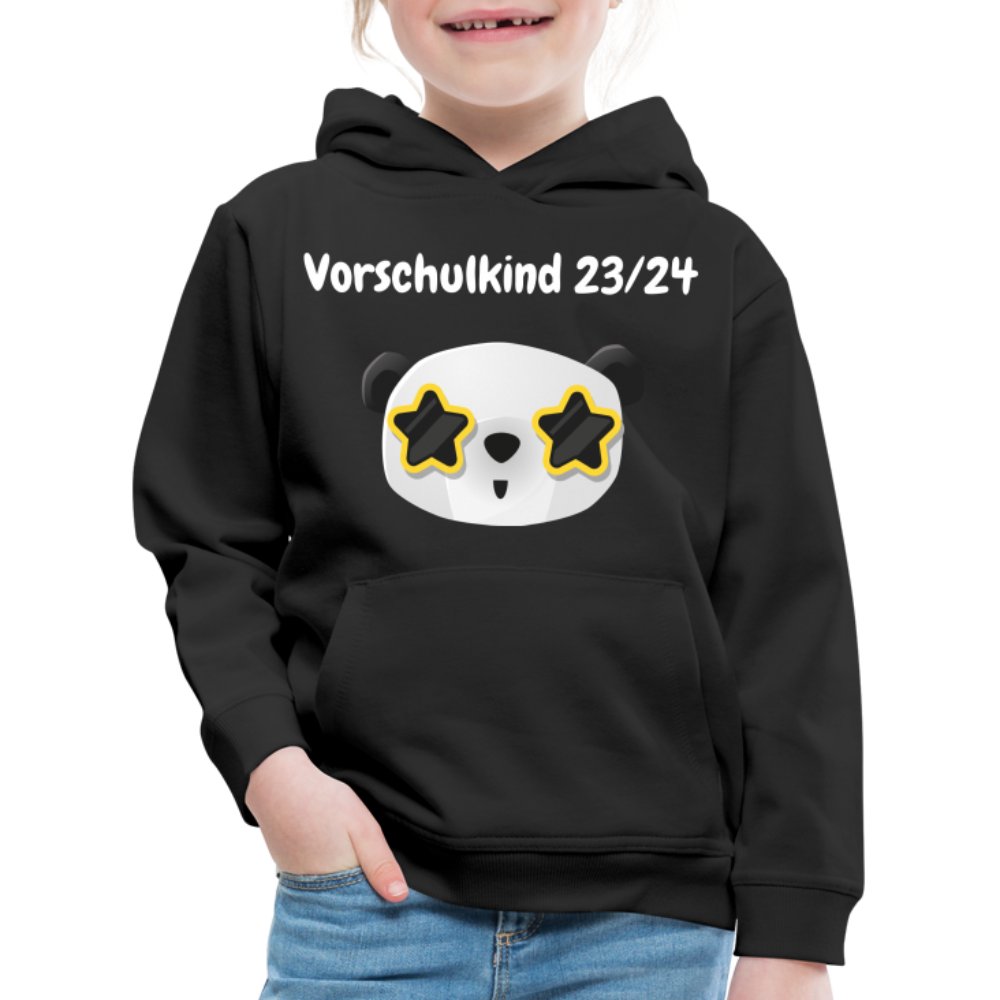 Kinder Premium Hoodie - Vorschulkind 23/24 Panda Sterne - Schwarz