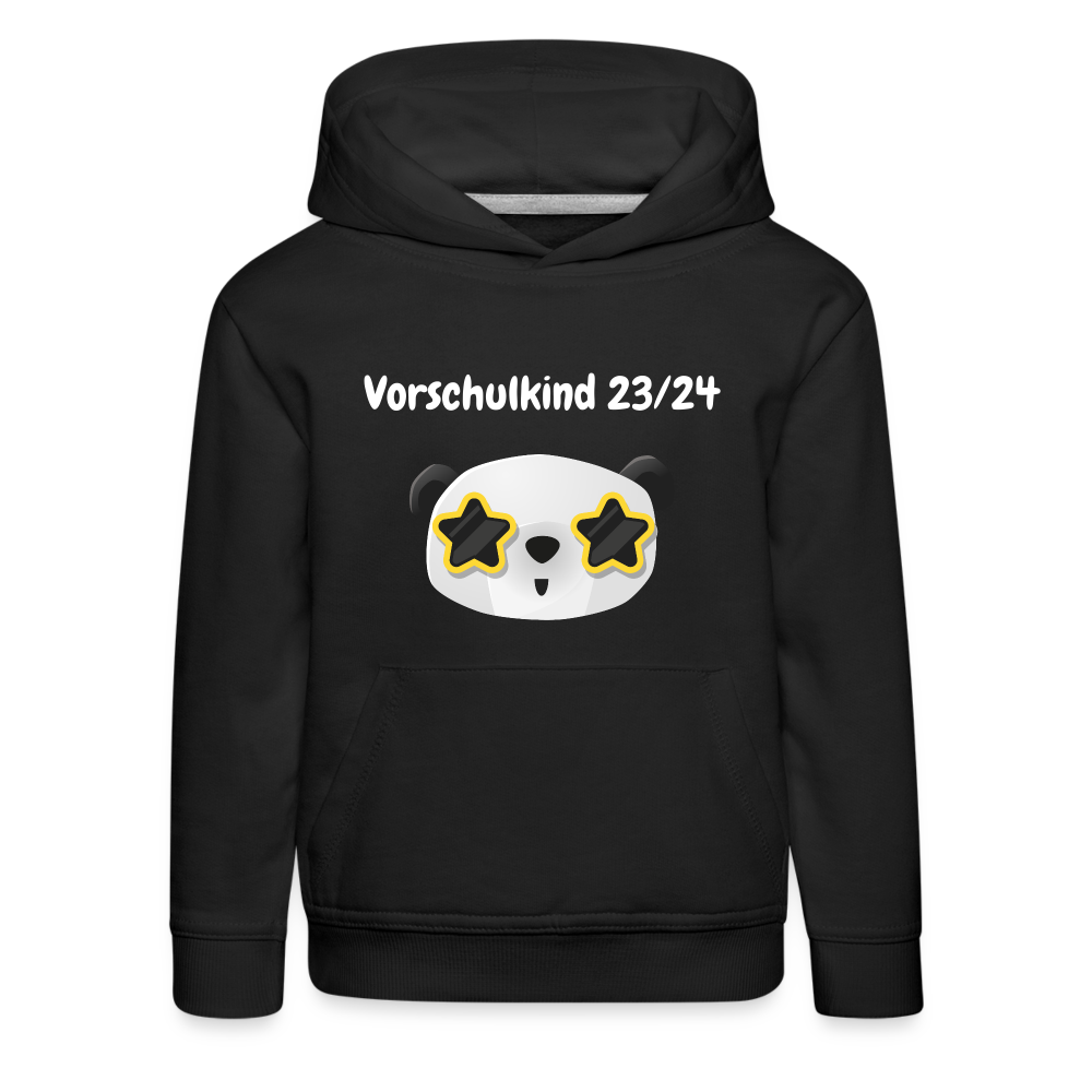 Kinder Premium Hoodie - Vorschulkind 23/24 Panda Sterne - Schwarz