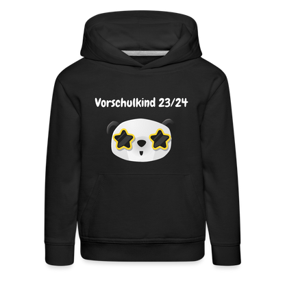 Kinder Premium Hoodie - Vorschulkind 23/24 Panda Sterne - Schwarz