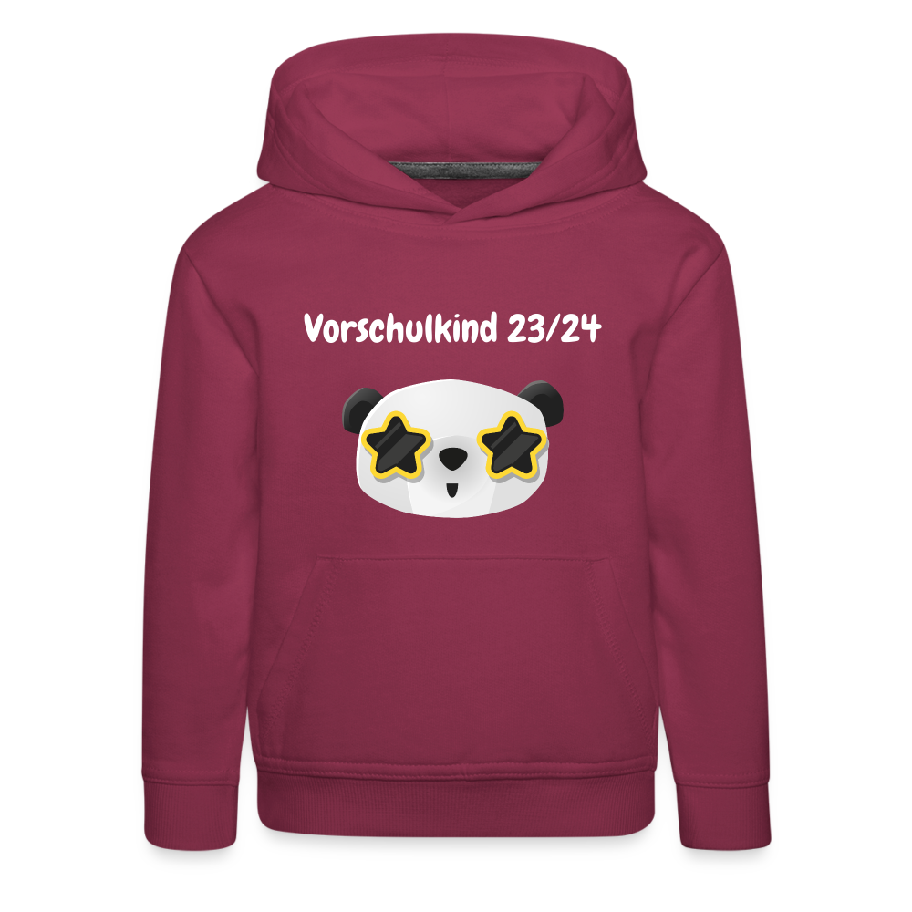 Kinder Premium Hoodie - Vorschulkind 23/24 Panda Sterne - Bordeaux