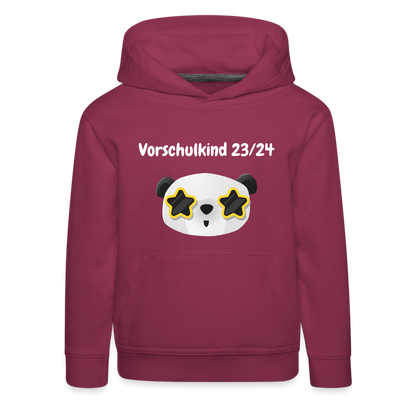 Kinder Premium Hoodie - Vorschulkind 23/24 Panda Sterne - Bordeaux