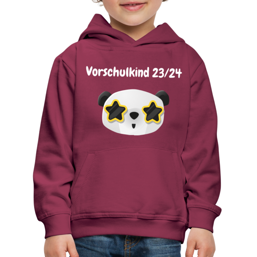 Kinder Premium Hoodie - Vorschulkind 23/24 Panda Sterne - Bordeaux