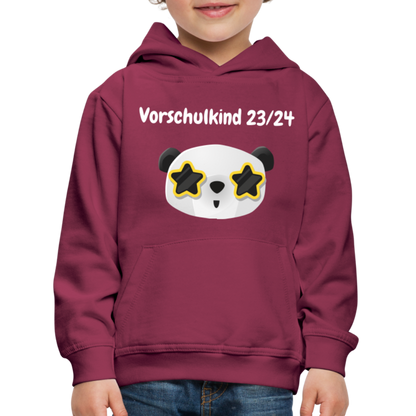 Kinder Premium Hoodie - Vorschulkind 23/24 Panda Sterne - Bordeaux