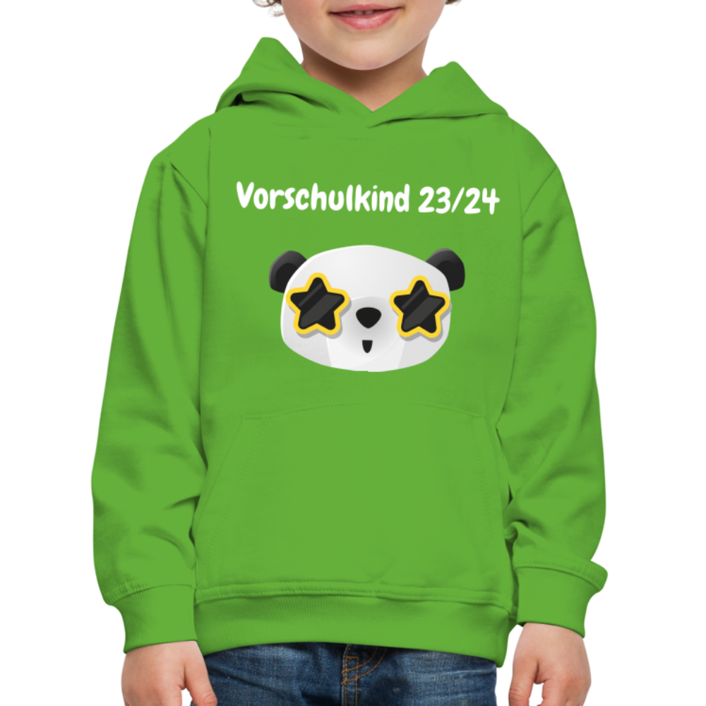 Kinder Premium Hoodie - Vorschulkind 23/24 Panda Sterne - Hellgrün