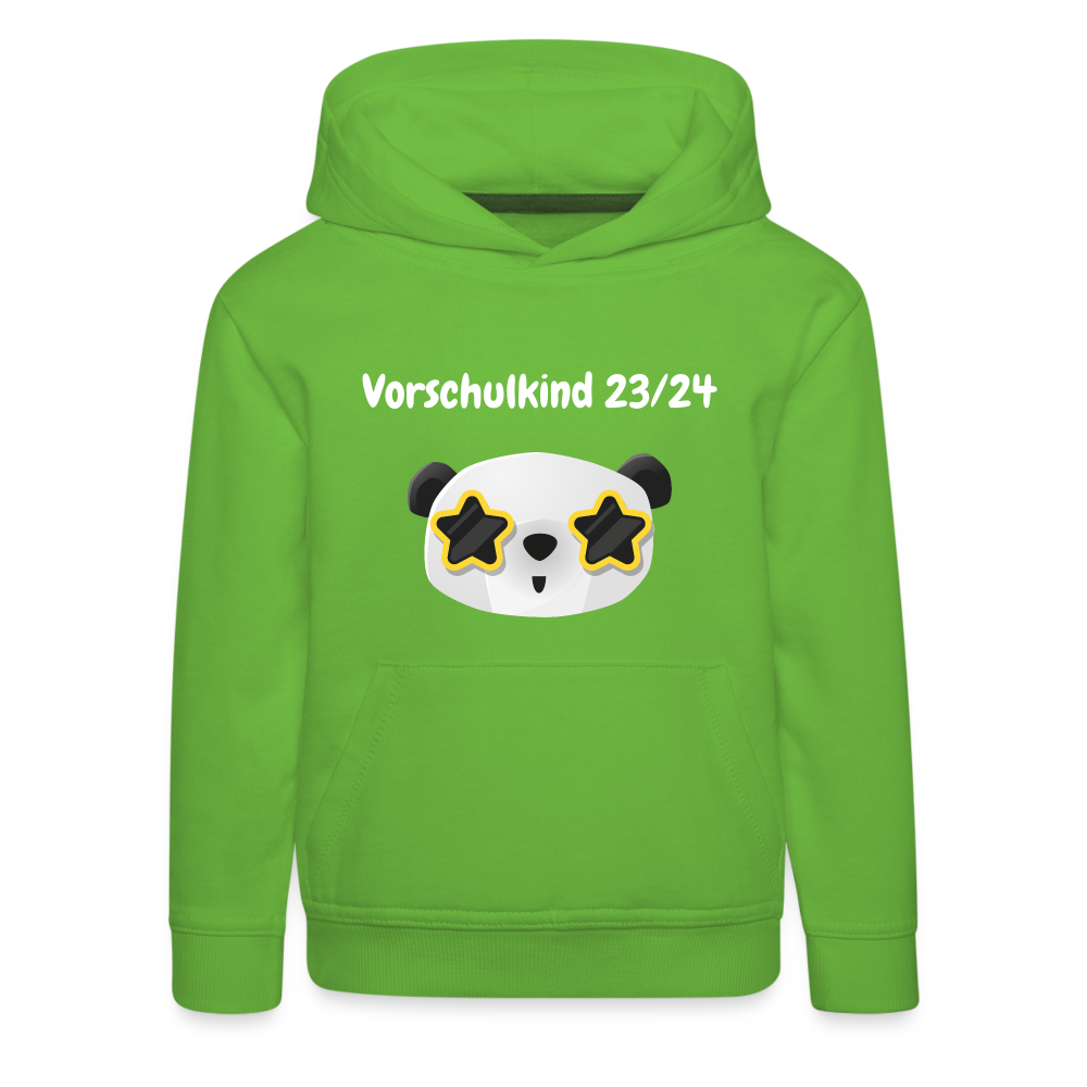 Kinder Premium Hoodie - Vorschulkind 23/24 Panda Sterne - Hellgrün