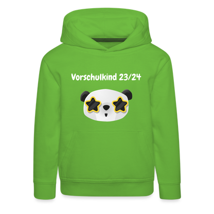 Kinder Premium Hoodie - Vorschulkind 23/24 Panda Sterne - Hellgrün