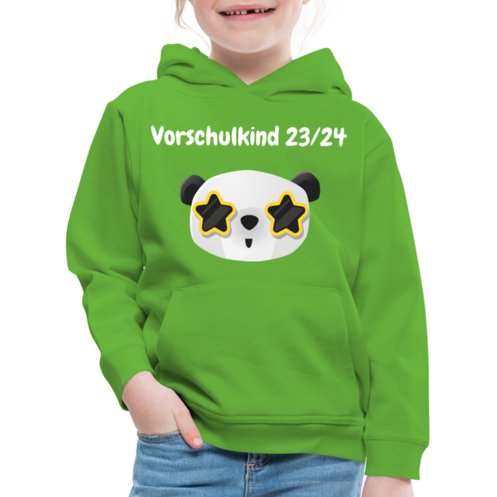 Kinder Premium Hoodie - Vorschulkind 23/24 Panda Sterne - Hellgrün