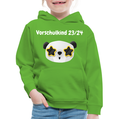 Kinder Premium Hoodie - Vorschulkind 23/24 Panda Sterne - Hellgrün