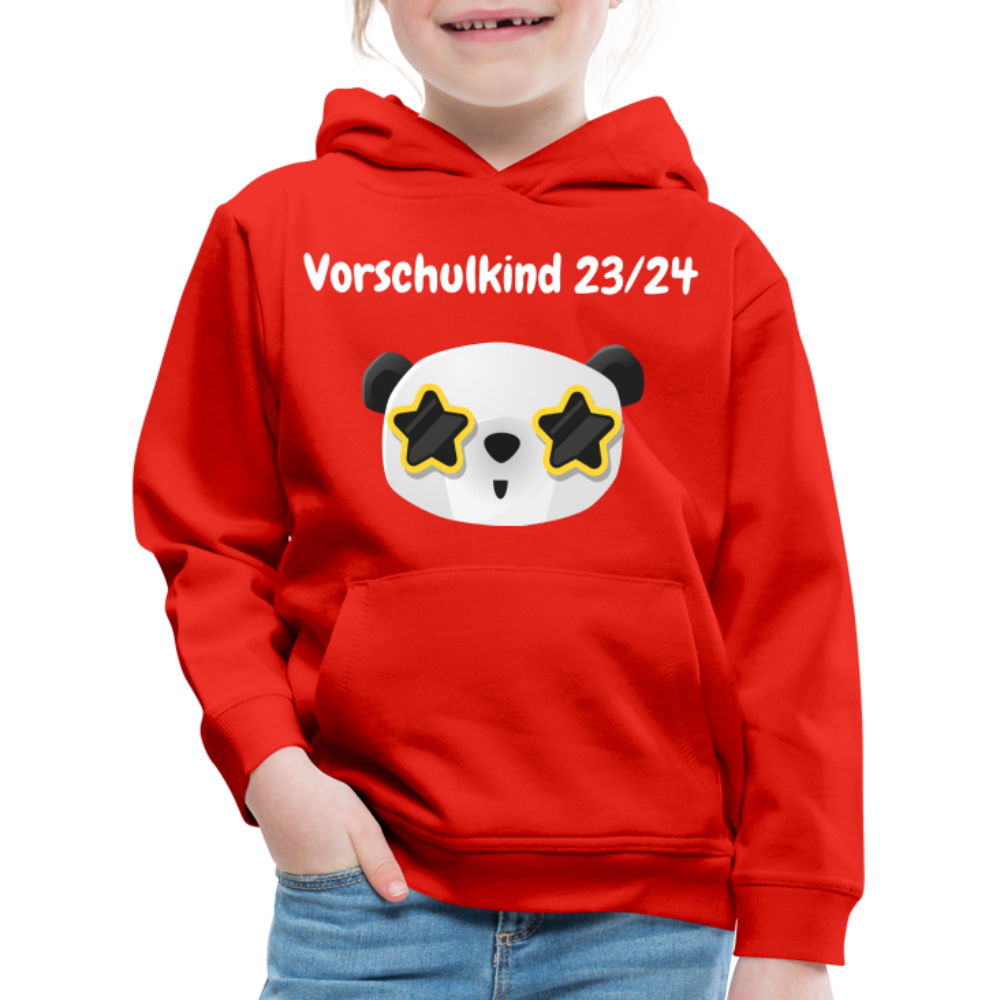 Kinder Premium Hoodie - Vorschulkind 23/24 Panda Sterne - Rot