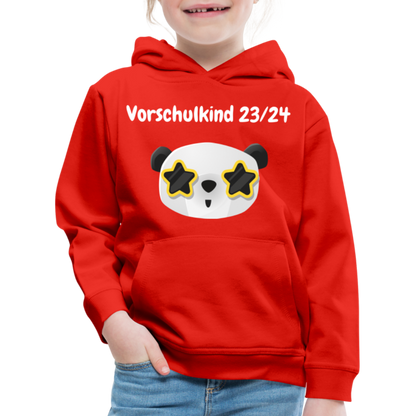 Kinder Premium Hoodie - Vorschulkind 23/24 Panda Sterne - Rot